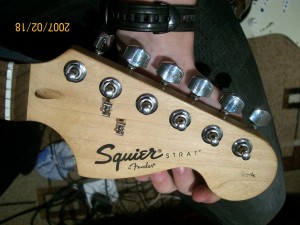 Squier Affinity Stratocaster. Headstock